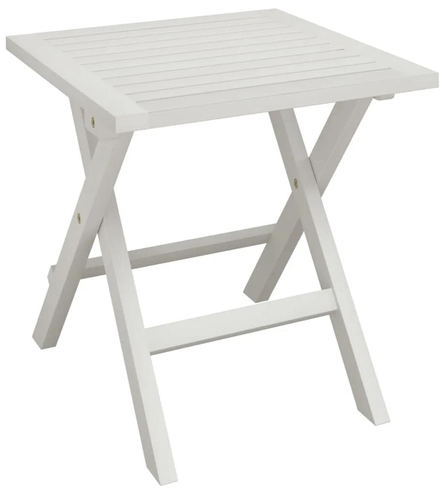 Espreguiçadeira com mesa madeira de acácia maciça branco