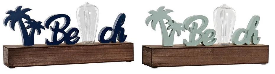 Figura Decorativa DKD Home Decor Beach LED Madeira MDF (2 pcs) (34 x 8 x 16 cm)