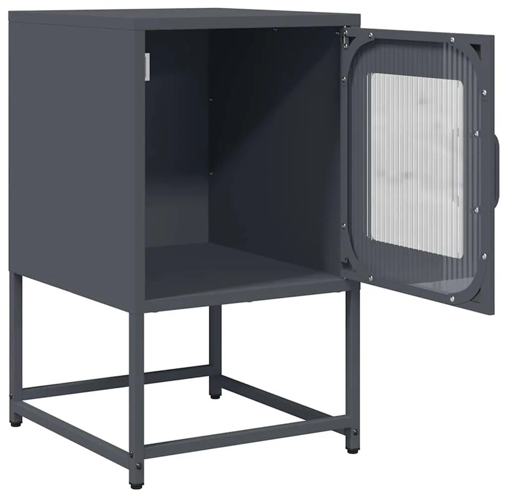 Mesa de cabeceira 36x39x60,5 cm aço laminado a frio antracite