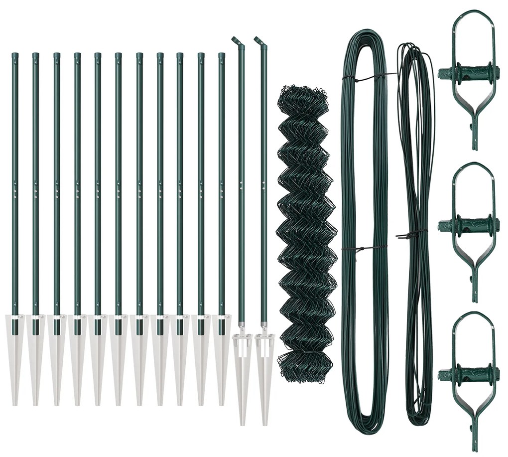 Cerca de Cadeia Conjunto de 2 Verde PVC 1 x 25 m Durável