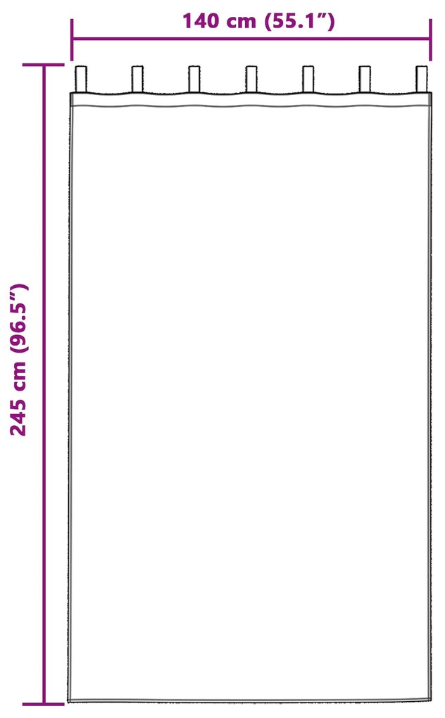 Cortinas de Veludo 2 pcs com Abas Cinza 245x140 cm