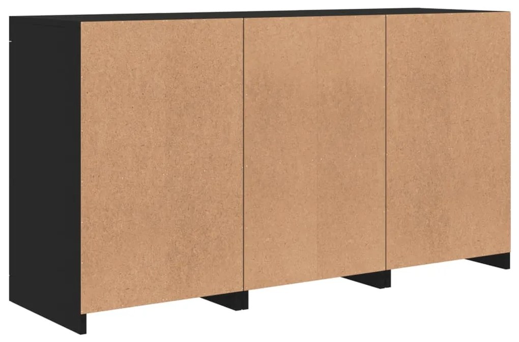 Aparador com luzes LED 123x37x67 cm preto