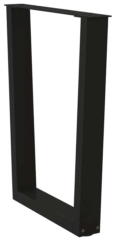 Pernas para mesa de jantar em V, 2 peças, pretas, 70x(72-73,3) cm, aço