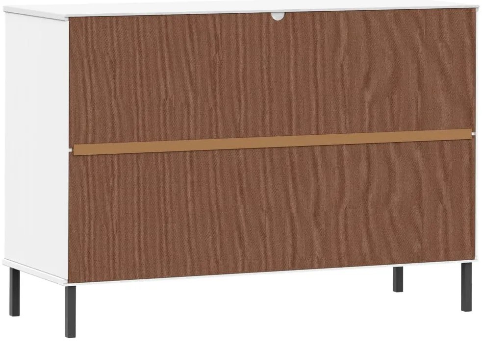 Aparador c/ pernas metal 113x40x77cm madeira maciça OSLO branco