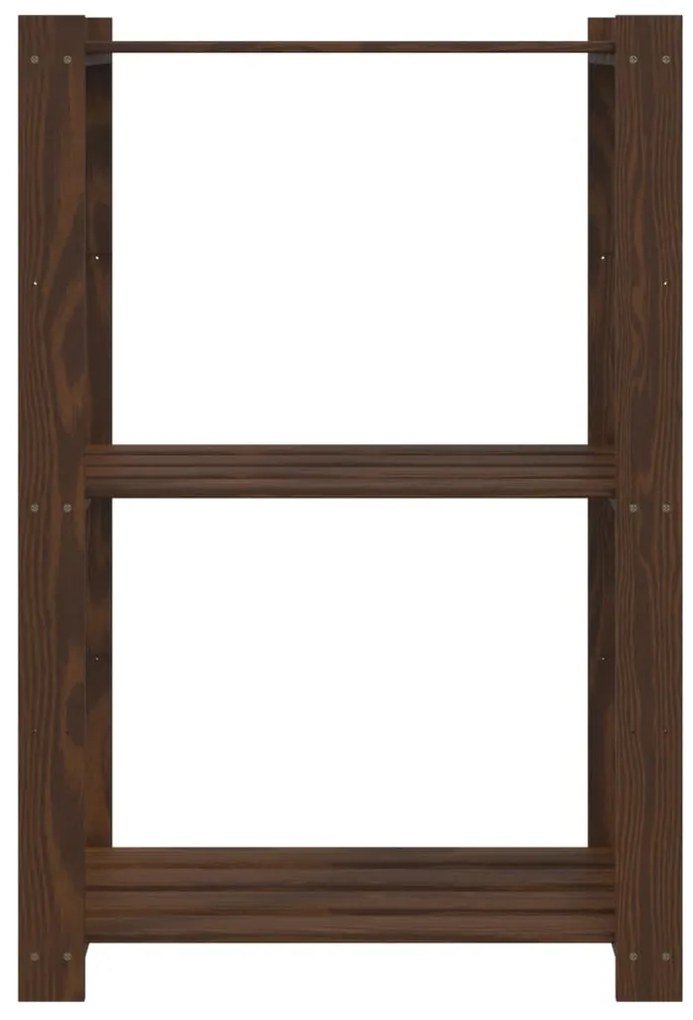Unidade de 3 prateleiras 60x38x90 cm pinho maciço castanho