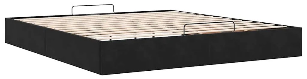 Estrutura de cama otomana sem colchão 160x200 cm veludo preto