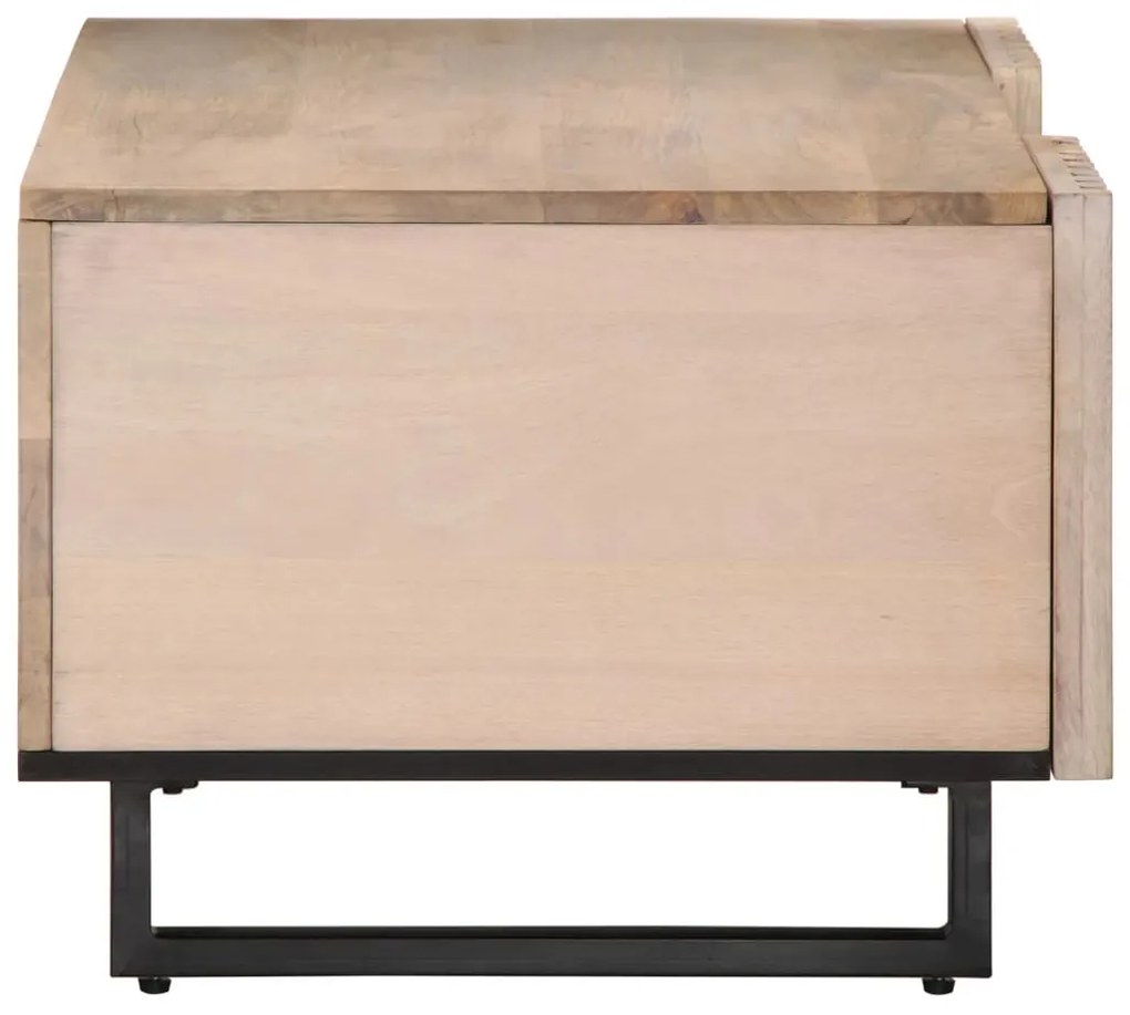Mesa de centro 100x55x40 cm madeira de mangueira maciça branco