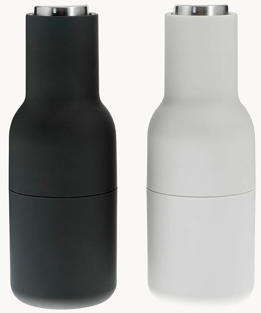 Saleiro e pimenteiro com tampa em aço inoxidável Bottle Grinders, 2 uni.