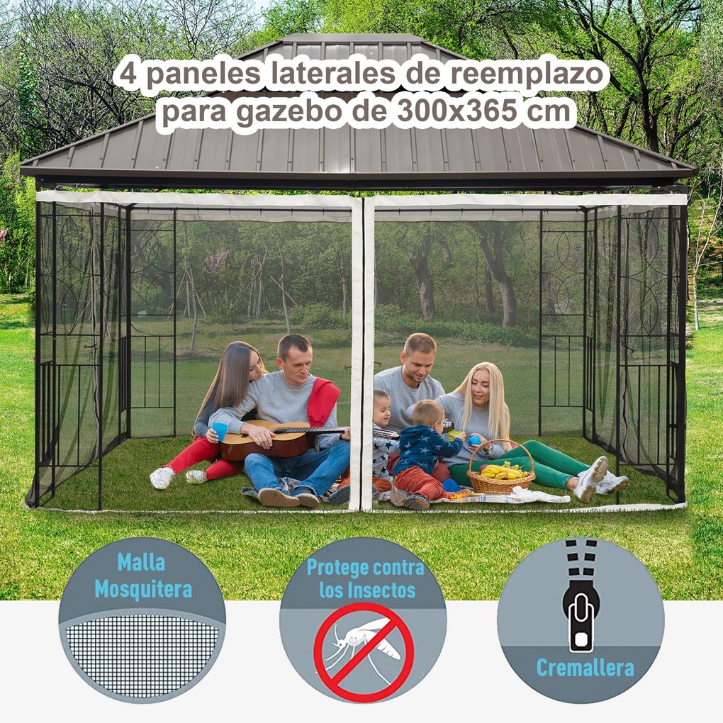 4 painéis laterais 335x207 cm para tenda de jardimmosquiteira para gaz