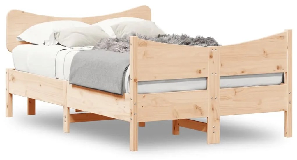 vidaXL Cama sem colchão 120x200 cm madeira de pinho maciça
