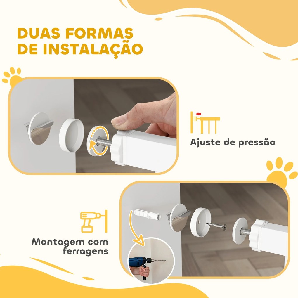 PawHut Barreira de Segurança para Cães Extensível 76-102 cm Barreira p