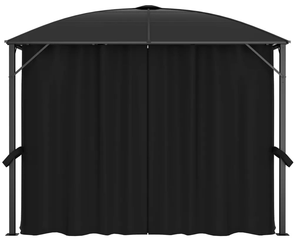 Gazebo com cortinas 300x300x265 cm antracite
