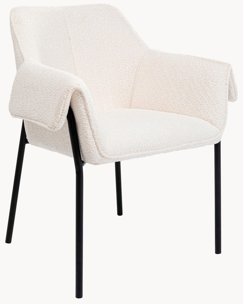 Cadeiras em bouclé com apoio de braços Bess, conjunto de 2