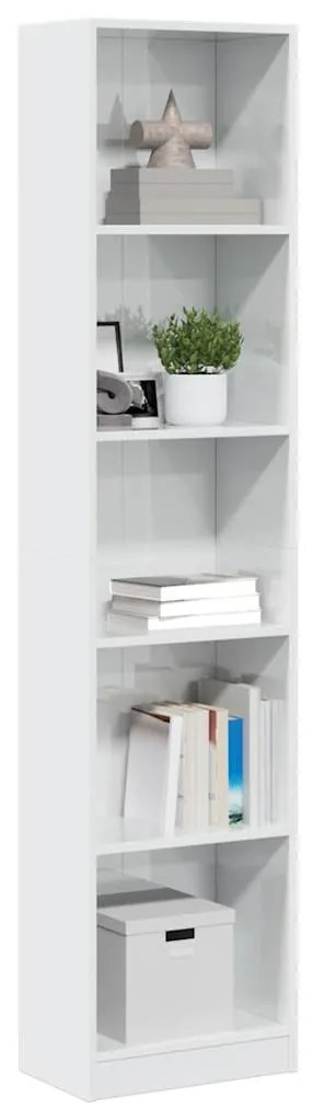 Estante 40x24x176 cm derivados de madeira branco brilhante