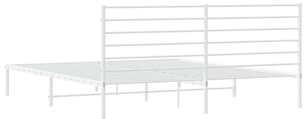 Estrutura de cama com cabeceira 200x200 cm metal branco