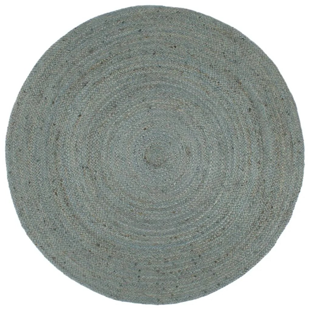 Tapete artesanal em juta redondo 180 cm verde azeitona