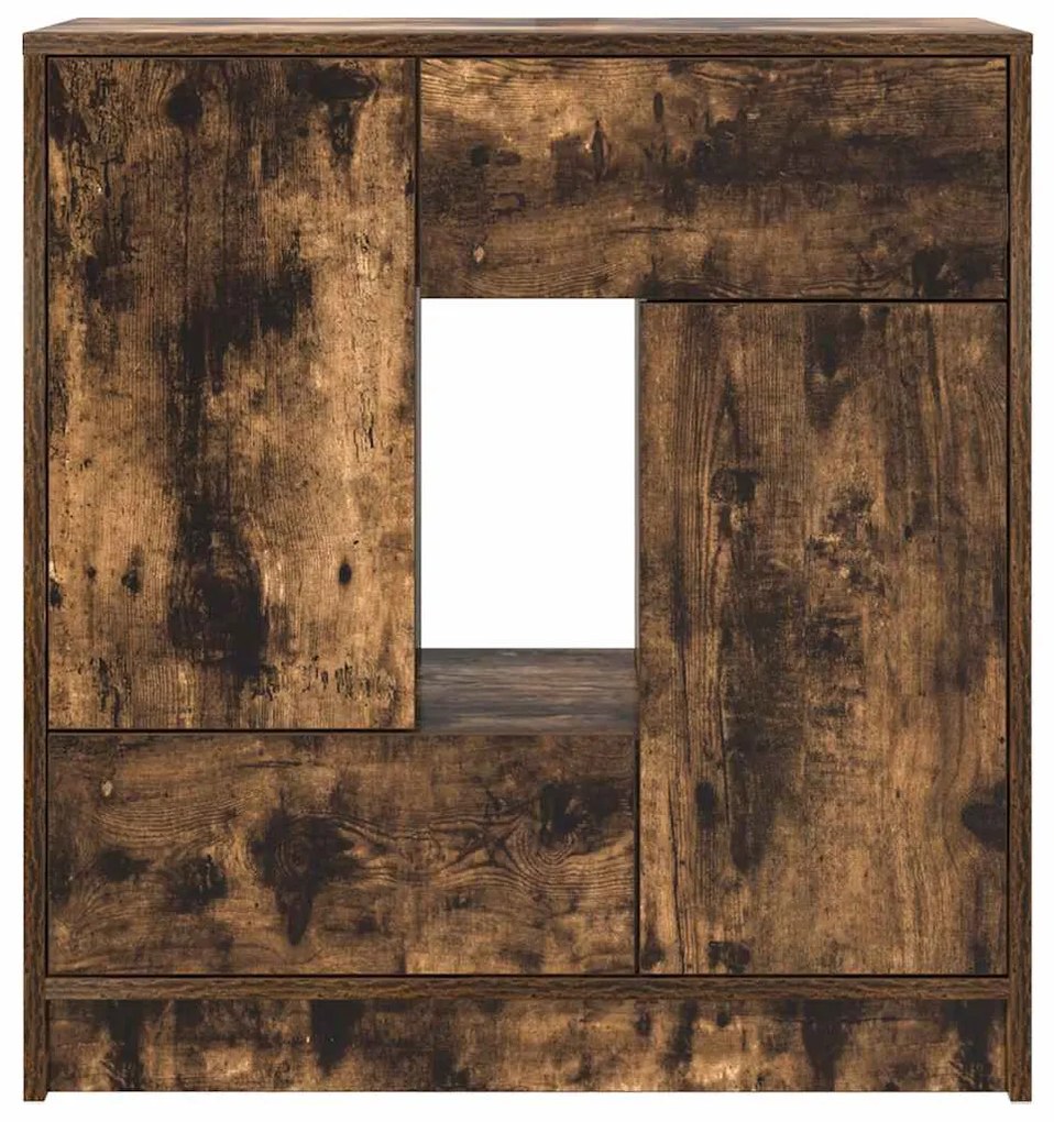 Aparador c/ gavetas e portas 70,5x34x74,5 cm carvalho fumado