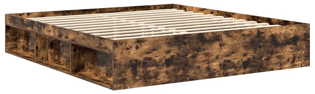 Estrutura de cama super king size 180x200 cm carvalho fumado