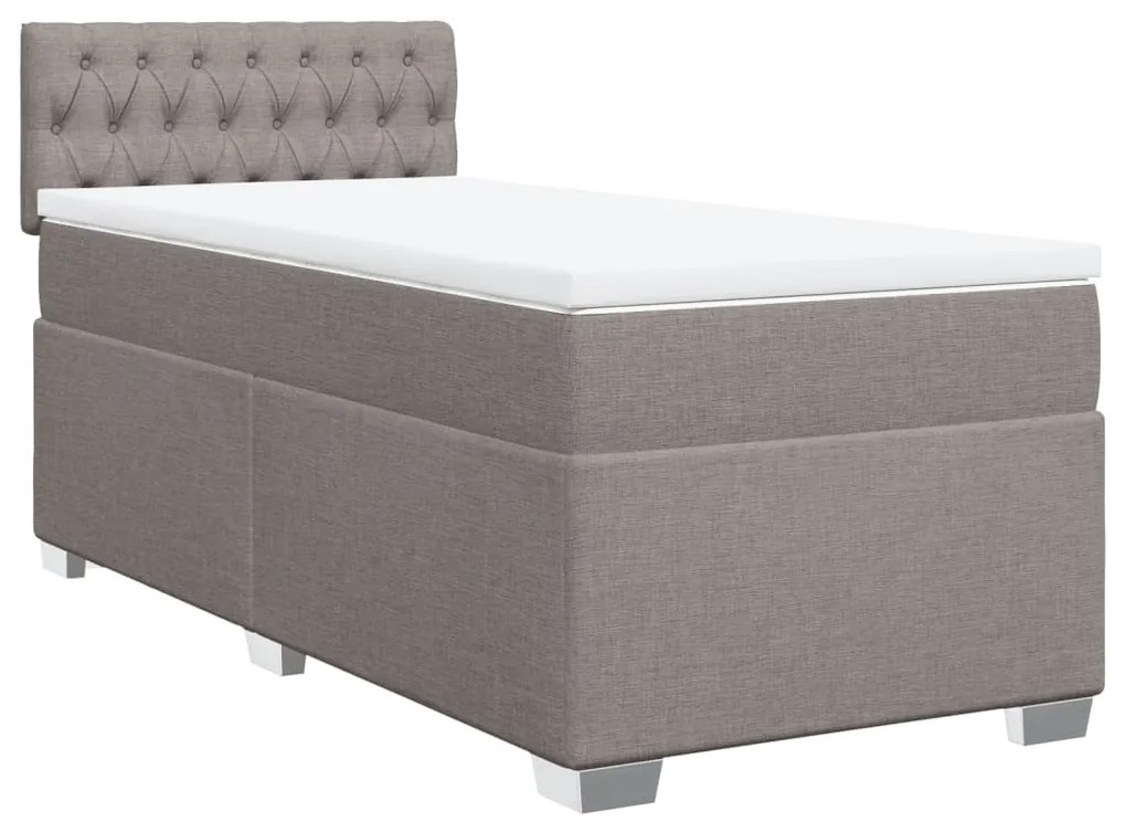 Cama com molas/colchão 90x190 cm tecido castanho-acinzentado