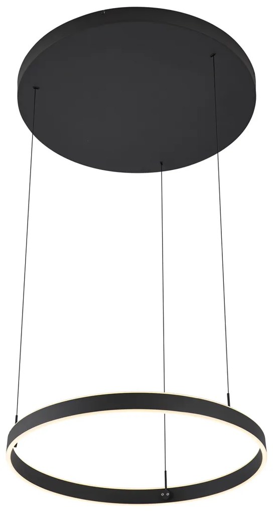 LED Candeeiro suspenso de design preto com 3 níveis de regulação - Titmus Moderno