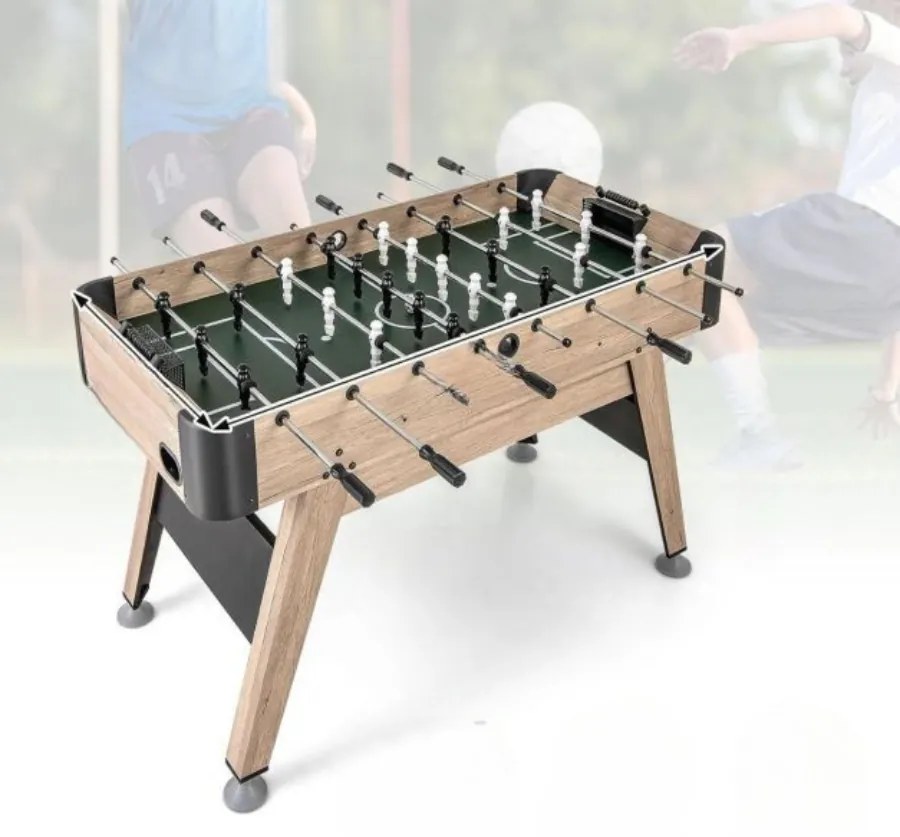 Mesa de matraquilhos de 117 x 67,5 x 84,5 cm Jogo de Futebol de Mesa Arcade com 2 Bolas Natural