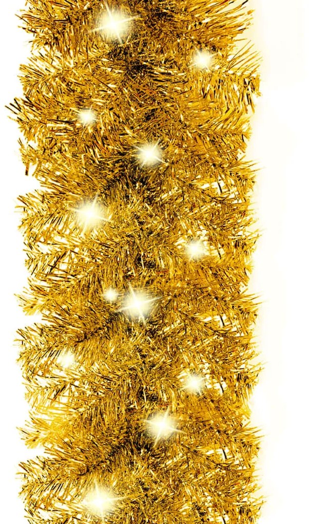 Grinalda de Natal com luzes LED 20 m dourado