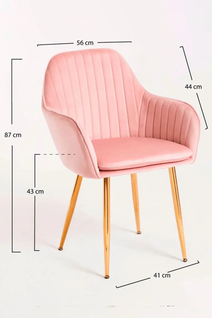 Cadeira Chic Golden - Rosa