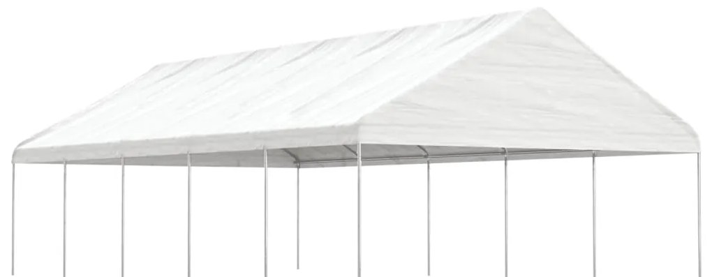 Gazebo com telhado 11,15x5,88x3,75 m polietileno branco