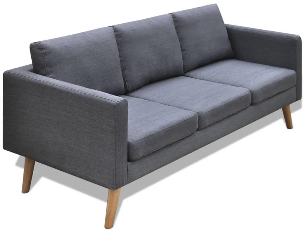 Conjunto de sofás de 2 lugares e 3 lugares tecido cinza escuro