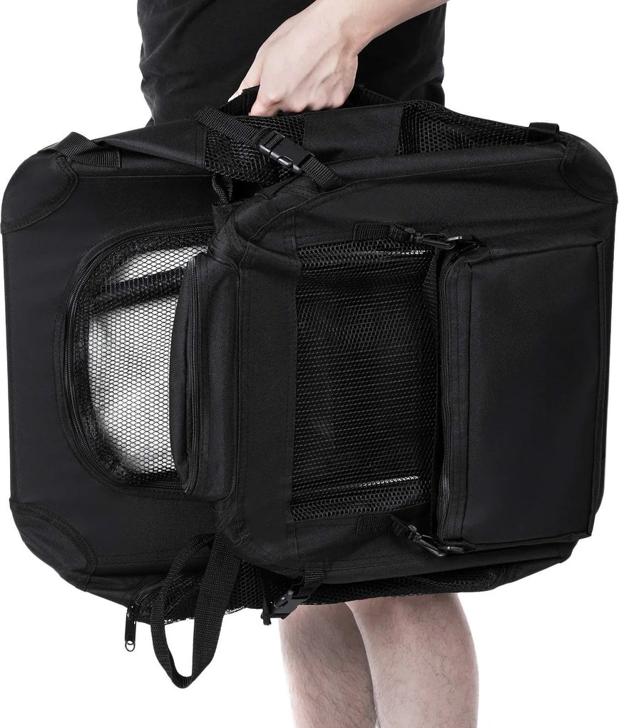 Transportadora para animais de estimação XL 102 x 69 x 69 cm Preta