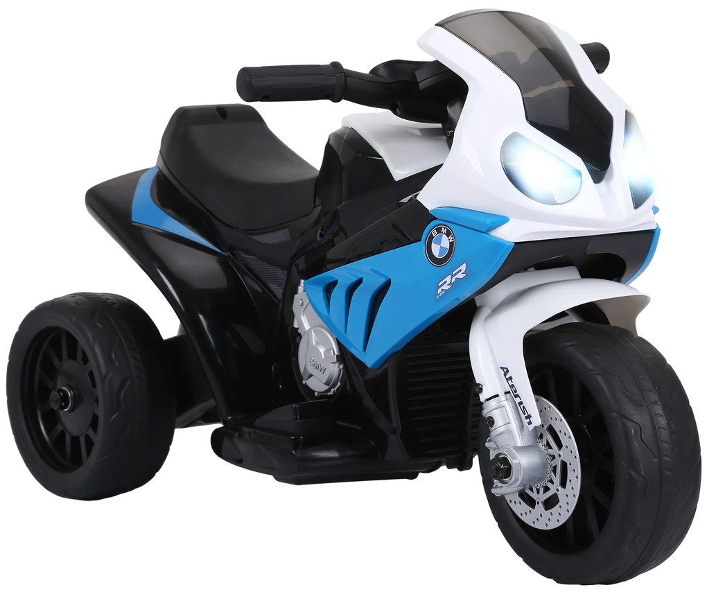 Mota Elétrica BMW para Crianças 6V com Faróis Música e Velocidade Máx. de 2,5 km/h 66x37x44 cm Azul