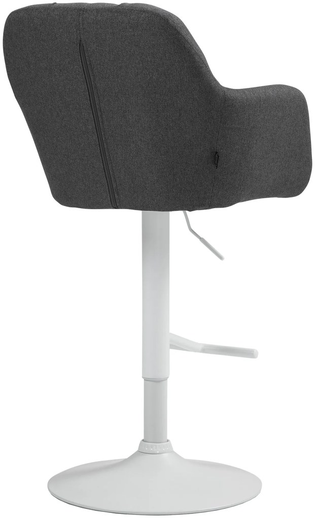 Banco de bar Natoma em tecido com estrutura branca 97-118 x 57 x 59 cm Cinzento escuro