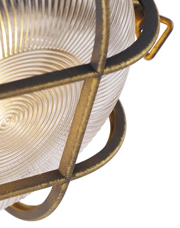 Candeeiro de parede e teto dourado/latão redondo IP44 - Noutica Industrial
