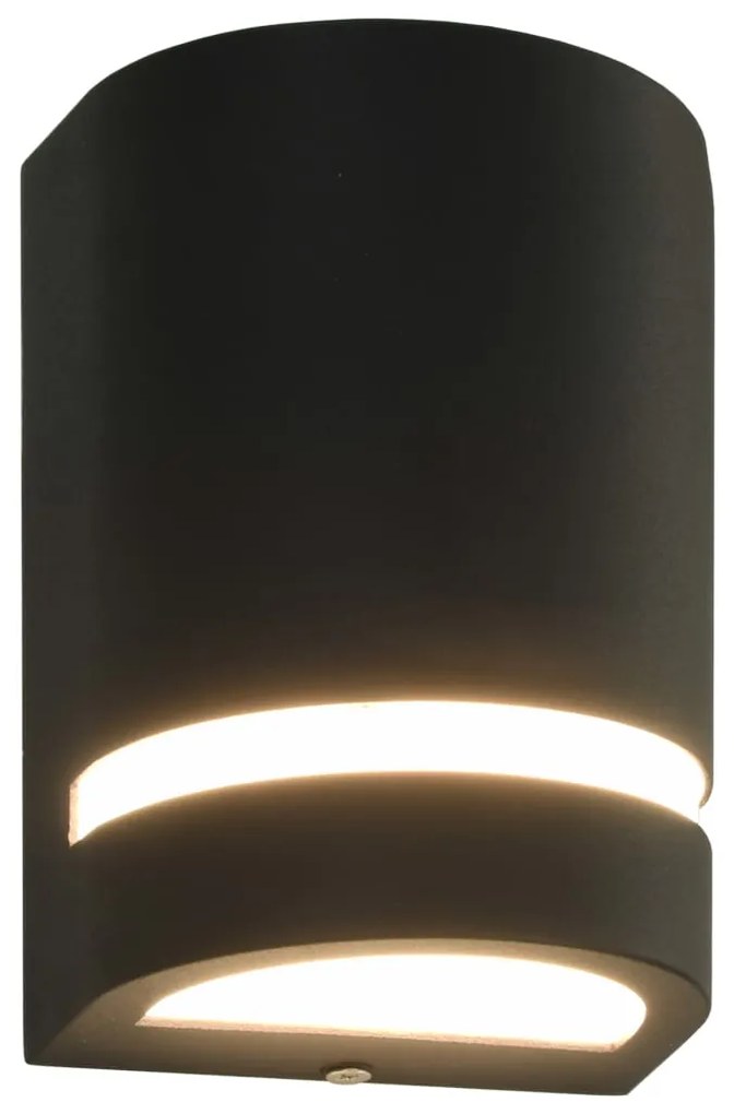 Candeeiros de parede exterior 2 pcs 35 W semicilíndrico preto