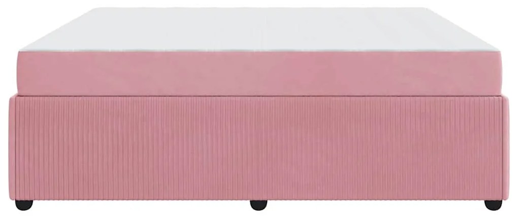 Estrutura de cama com colchão Outros Rosa 180 x 200 cm Veludo