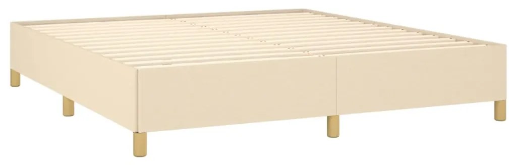Estrutura de cama sem colchão 180x200 cm tecido cor creme