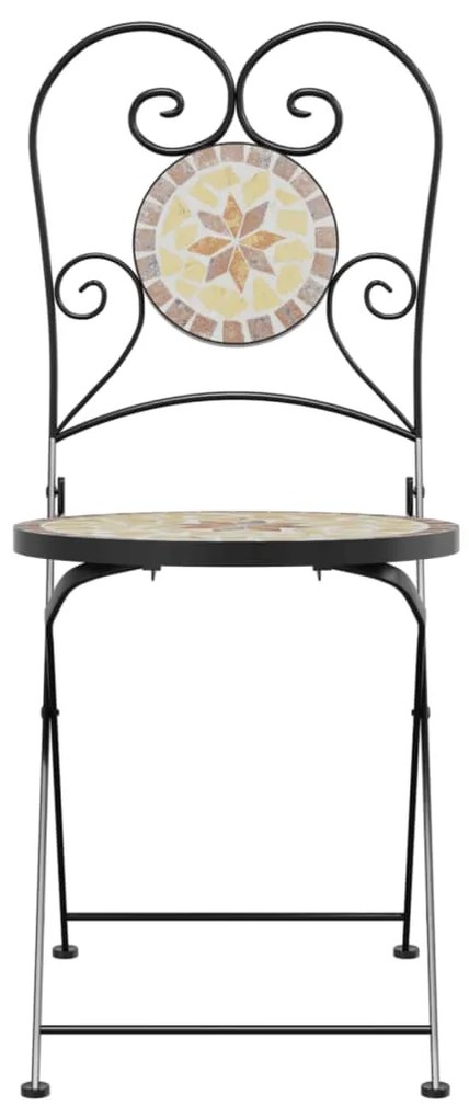 Cadeiras de bistrô dobráveis 2 pcs cerâmica terracotta e branco