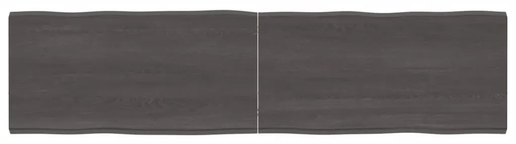 vidaXL Tampo de mesa com bordas vivas maciço tratado castanho-escuro