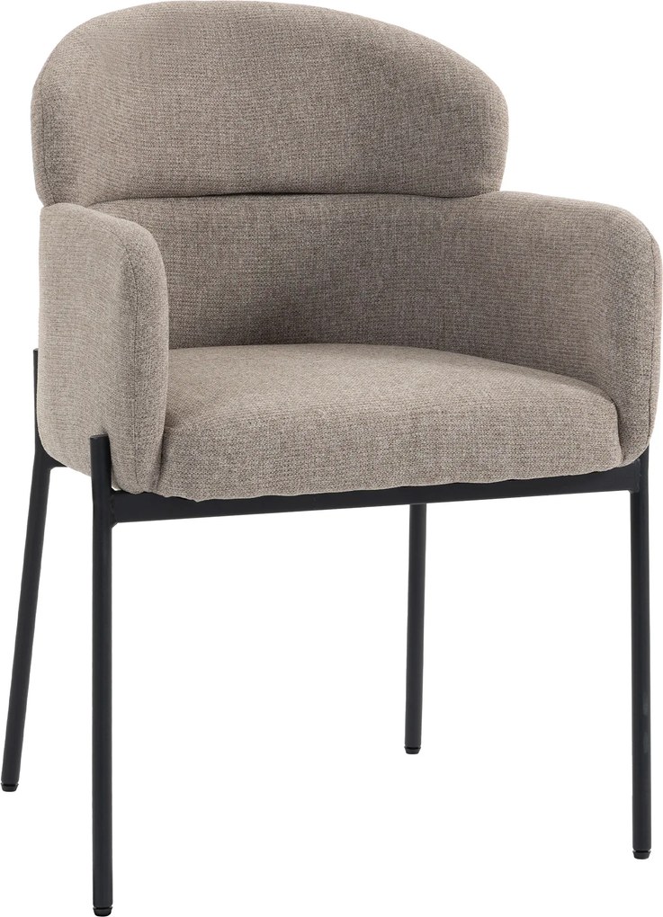 HOMCOM Poltrona de destaque moderna, poltrona em chenille com espuma de alta densidade, encosto ergonômico, pernas de metal, Castanho Claro | Aosom Portugal
