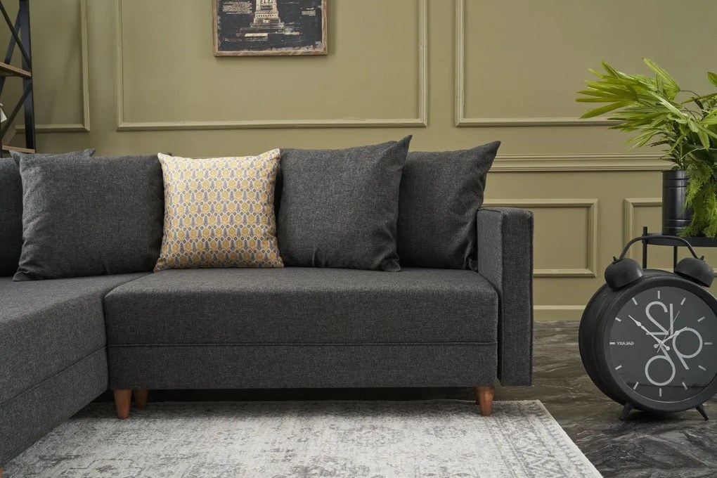 Sofá-Cama de Canto Aydam – Antracite – 215x80x150cm