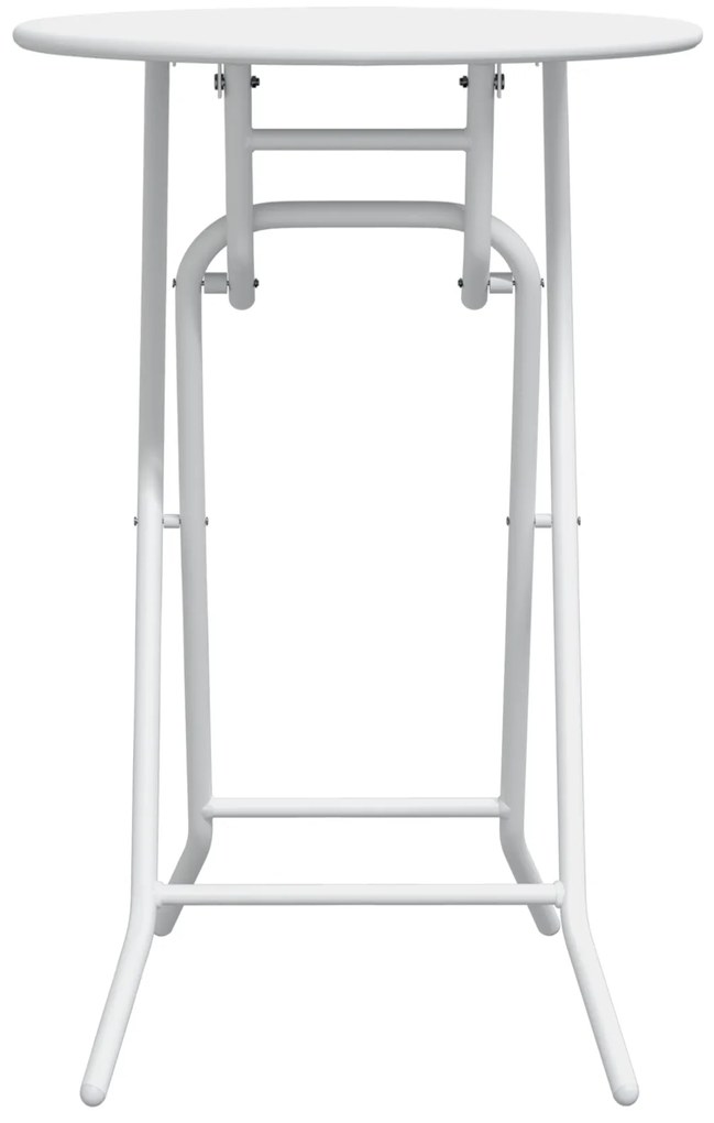 Mesa de Jardim Dobrável Branca Ø50x72 cm Aço
