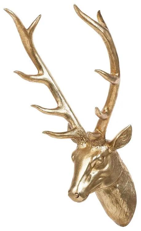 Estatueta decorativa 67 cm dourada DEER HEAD Beliani