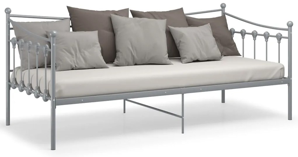 Sofá-cama 90x200 cm metal cinzento