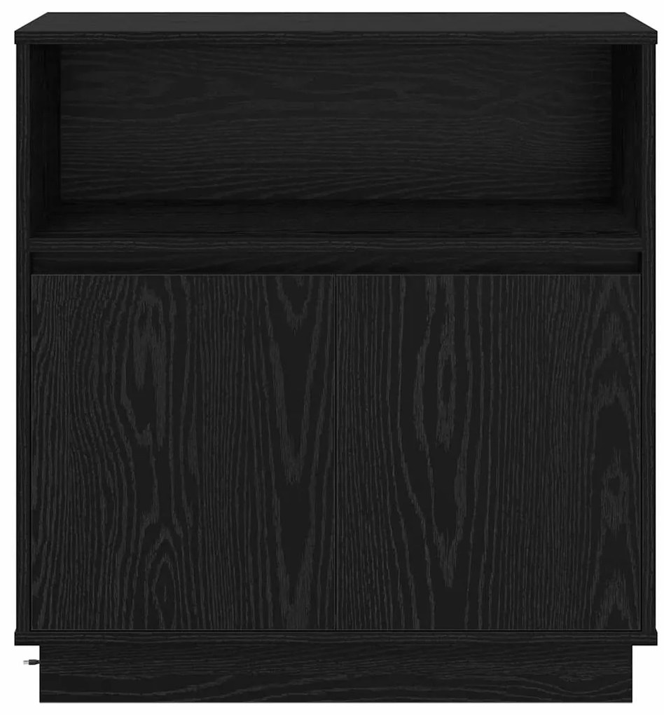 Sideboard com LED Madeira Carvalho Preto 71x34,5x75 cm