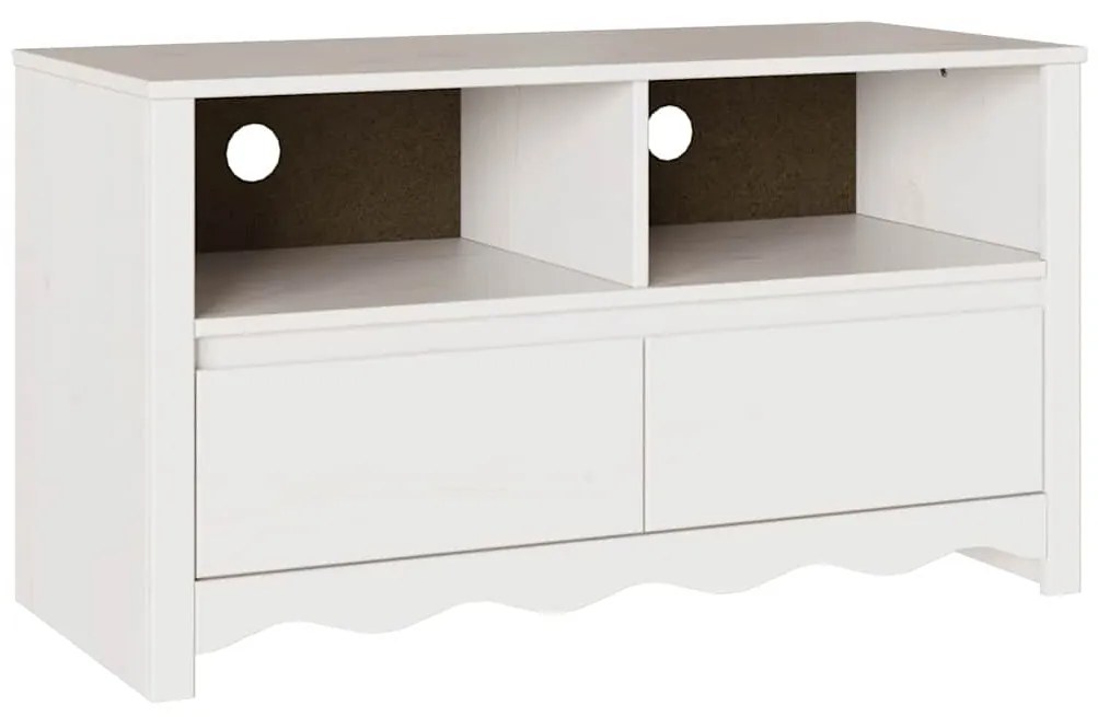Aparador de TV vidaXL "DRAMMEN" Branco 99x43x55 cm Madeira Sólida de P