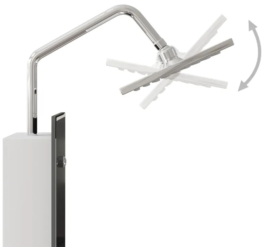 Coluna de duche vidro 18x45,5x130 cm preto