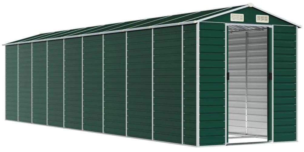 Abrigo de jardim 191x810x198 cm aço galvanizado verde