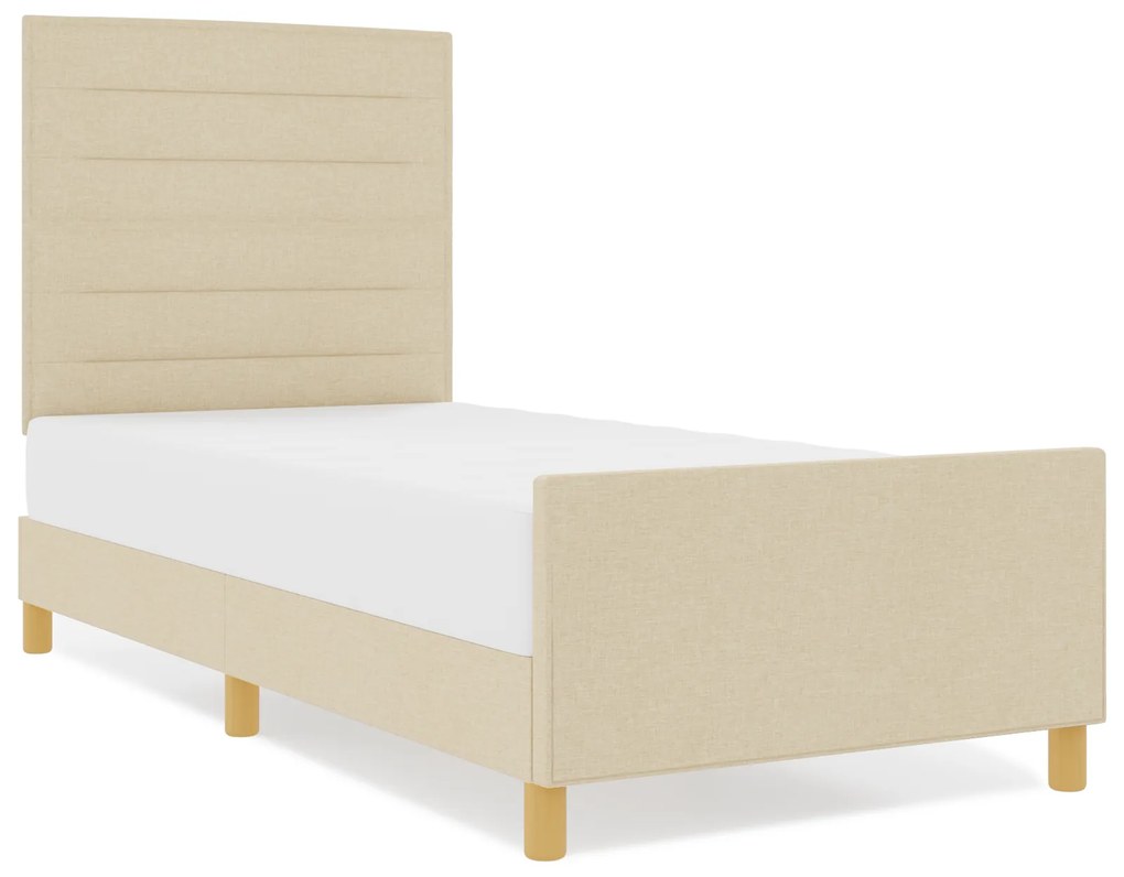Cama vidaXL - Creme, 90x200 cm, Tecido