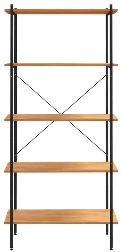 Unidade com 5 prateleiras 80x40x163 cm preto/cor de carvalho