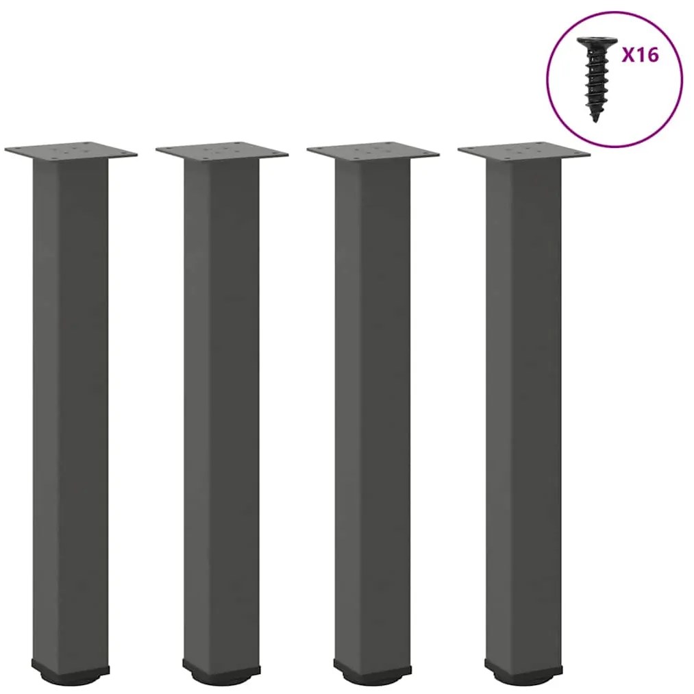 vidaXL Pés de mesa de console 4 peças antracite 72-74 cm aço